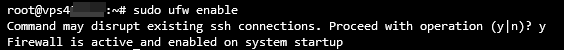 Activating UFW Firewall